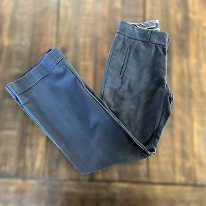 Banana Republic Women Sz 4 Black 718 Martin Wide Leg Cuffed Stretch Dress Pants